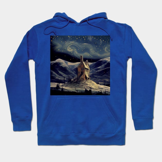 Starry Night Above The Shrieking Shack Hoodie by Grassroots Green